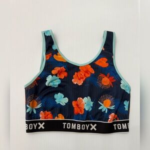 TomboyX Island Floral Swim Sports Bra - M
